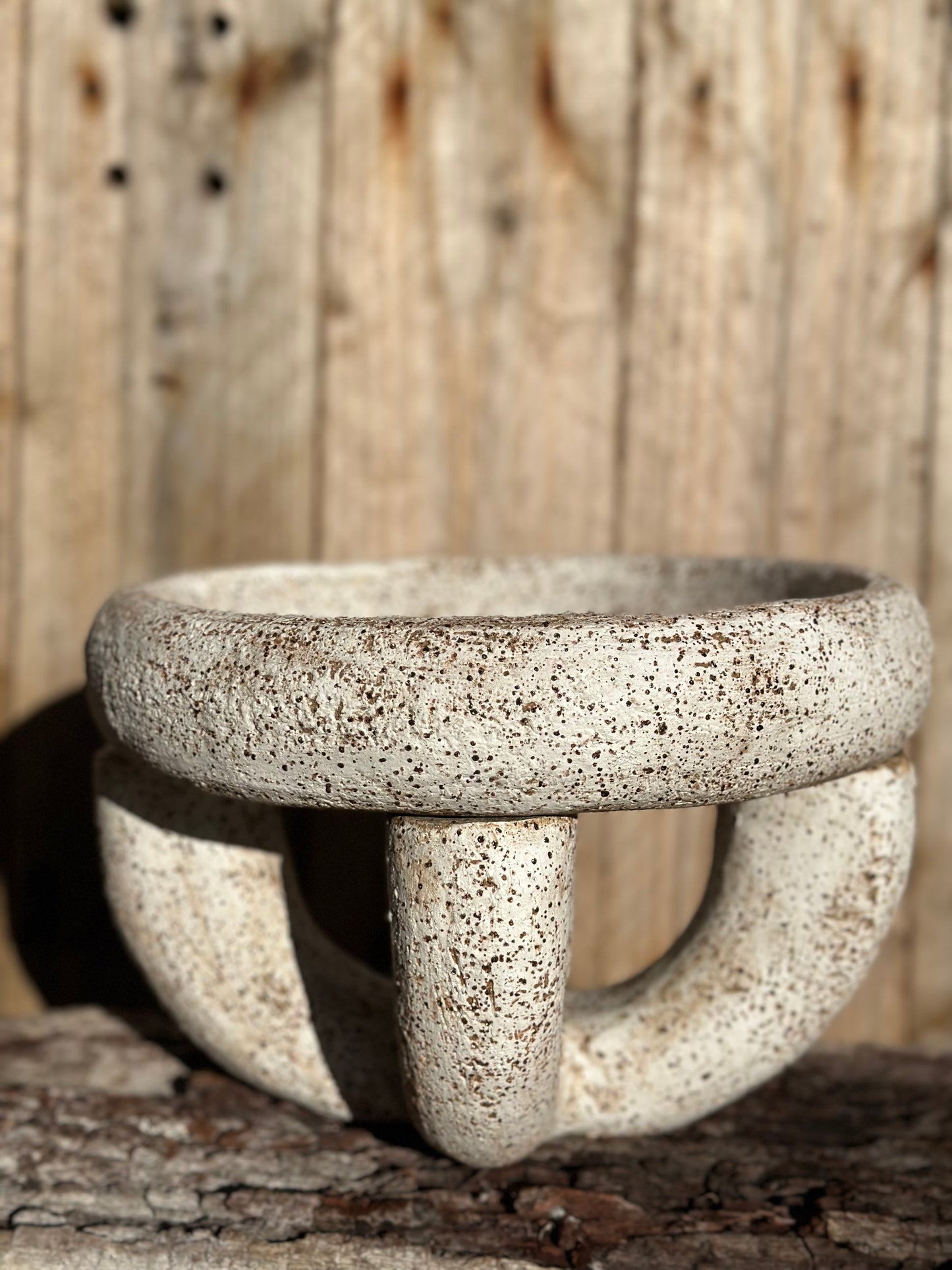 Sculptural ceramic form by Heidi Dickinson – Denmark, WA, crafted from BRT gritty stoneware with exposed textural glaze detail